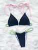 Micro Bikini Set For Women Black Blue Green Pink String Swimwear Women's Halter String Triangle Bikini Set Charming Swimwear Two Piece Swimsuit Women's Swimsuit Push Up Bathers Bathing Suit Bikinis by Stevvex