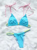 Micro Bikini Set For Women Black Blue Green Pink String Swimwear Women's Halter String Triangle Bikini Set Charming Swimwear Two Piece Swimsuit Women's Swimsuit Push Up Bathers Bathing Suit Bikinis by Stevvex