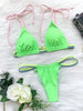 Micro Bikini Set For Women Black Blue Green Pink String Swimwear Women's Halter String Triangle Bikini Set Charming Swimwear Two Piece Swimsuit Women's Swimsuit Push Up Bathers Bathing Suit Bikinis by Stevvex