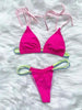 Micro Bikini Set For Women Black Blue Green Pink String Swimwear Women's Halter String Triangle Bikini Set Charming Swimwear Two Piece Swimsuit Women's Swimsuit Push Up Bathers Bathing Suit Bikinis by Stevvex