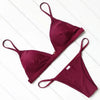 Micro Mini Bikini Swimwear Women Halter Push Up Bikini Set Padded Bra Women's Underwired Triangle Bathing Two Pieces Swimsuit Bikini Set Swimsuit Bandage Swim Suit by Stevvex