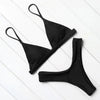 Micro Mini Bikini Swimwear Women Halter Push Up Bikini Set Padded Bra Women's Underwired Triangle Bathing Two Pieces Swimsuit Bikini Set Swimsuit Bandage Swim Suit by Stevvex