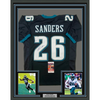 Framed Autographed/Signed Miles Sanders 35x39 Philadelphia Black Football Jersey JSA COA