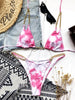 Mini Bikini Tie Dye Swimwear Women Metal Chain Patchwork Bathing suit Triangle Bikinis Women's Swimsuit Women Sparkle Glitter Swimwear Sequin Bikini Shiny String Bra Swimsuit Beach Wear by Stevvex