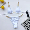 Mini Bikini Tie Dye Swimwear Women Metal Chain Patchwork Bathing suit Triangle Bikinis Women's Swimsuit Women Sparkle Glitter Swimwear Sequin Bikini Shiny String Bra Swimsuit Beach Wear by Stevvex