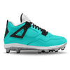 "Mint" Jordan 4 Retro MCS Cleats by Stadium Custom Kicks