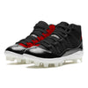 "Mismatch Gym Red" Jordan 11 Retro MCS Cleats by Stadium Custom Kicks