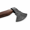 Handcrafted Damascus Utility Hatchet – Bearded Blade Style, Solid Wood Handle, Sheath Included by JW SteelCrafts