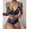 Modern Blue High Waist Bikini Push Up Swimwear Women Dragon Printed Bikini Set Retro Swimsuit Women's High Waist Bikini Swimsuits Twist Push Up Two Piece Bathing Suits Tummy Control Swimwear by Stevvex