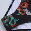 Modern Blue High Waist Bikini Push Up Swimwear Women Dragon Printed Bikini Set Retro Swimsuit Women's High Waist Bikini Swimsuits Twist Push Up Two Piece Bathing Suits Tummy Control Swimwear by Stevvex