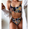 Modern Blue High Waist Bikini Push Up Swimwear Women Dragon Printed Bikini Set Retro Swimsuit Women's High Waist Bikini Swimsuits Twist Push Up Two Piece Bathing Suits Tummy Control Swimwear by Stevvex