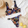 Modern Blue High Waist Bikini Push Up Swimwear Women Dragon Printed Bikini Set Retro Swimsuit Women's High Waist Bikini Swimsuits Twist Push Up Two Piece Bathing Suits Tummy Control Swimwear by Stevvex