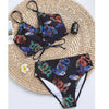 Modern Blue High Waist Bikini Push Up Swimwear Women Dragon Printed Bikini Set Retro Swimsuit Women's High Waist Bikini Swimsuits Twist Push Up Two Piece Bathing Suits Tummy Control Swimwear by Stevvex