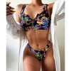 Modern Blue High Waist Bikini Push Up Swimwear Women Dragon Printed Bikini Set Retro Swimsuit Women's High Waist Bikini Swimsuits Twist Push Up Two Piece Bathing Suits Tummy Control Swimwear by Stevvex