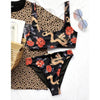 Modern Blue High Waist Bikini Push Up Swimwear Women Dragon Printed Bikini Set Retro Swimsuit Women's High Waist Bikini Swimsuits Twist Push Up Two Piece Bathing Suits Tummy Control Swimwear by Stevvex