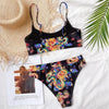 Modern Blue High Waist Bikini Push Up Swimwear Women Dragon Printed Bikini Set Retro Swimsuit Women's High Waist Bikini Swimsuits Twist Push Up Two Piece Bathing Suits Tummy Control Swimwear by Stevvex
