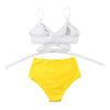 Modern Floral Bikini 2 Pieces Flower Print Bikini Set Women Crisscross High Waist String 2 Piece Bathing Suits High Waist Women's Swimsuit Shorts Solid Bikini Floral Summer Bikini Set by Stevvex
