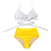 Modern Floral Bikini 2 Pieces Flower Print Bikini Set Women Crisscross High Waist String 2 Piece Bathing Suits High Waist Women's Swimsuit Shorts Solid Bikini Floral Summer Bikini Set by Stevvex