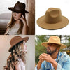Modern Hats For Women Fedoras Winter Women Hats Simple Classic Hat Wedding Lady Retro Wide Brim Floppy Hat Men Fedora Hat Fashionable Classic Wide Brim Hat For Summer Dress Hats by Stevvex