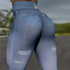Modern Ripped Jeans Women Pants Push Up Running Sports Leggings Elegant Pants Ripped Stretch Fitted Lifting Pants Slim Pants Female Comfortable Casual Trousers For Fitness by Stevvex