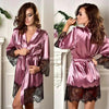 Modern Silk Bathrobe For Women Elegant Soft Silk Nightwear Unique V-Neck Short Women's Fashion Bathrobes by Stevvex