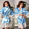 Modern Silk Bathrobe For Women Elegant Soft Silk Nightwear Unique V-Neck Short Women's Fashion Bathrobes by Stevvex