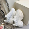 Modern Thick Platform Sneakers White Woman Vulcanize Shoes Luxury Tennis Sneakers Trainers Lace Up Fashion Comfortable Walking Footwear New Lightweight Sneakers by Stevvex
