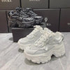 Modern Thick Platform Sneakers White Woman Vulcanize Shoes Luxury Tennis Sneakers Trainers Lace Up Fashion Comfortable Walking Footwear New Lightweight Sneakers by Stevvex