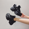 Modern Thick Platform Sneakers White Woman Vulcanize Shoes Luxury Tennis Sneakers Trainers Lace Up Fashion Comfortable Walking Footwear New Lightweight Sneakers by Stevvex