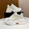 Modern Thick Platform Sneakers White Woman Vulcanize Shoes Luxury Tennis Sneakers Trainers Lace Up Fashion Comfortable Walking Footwear New Lightweight Sneakers by Stevvex