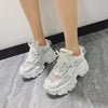 Modern Thick Platform Sneakers White Woman Vulcanize Shoes Luxury Tennis Sneakers Trainers Lace Up Fashion Comfortable Walking Footwear New Lightweight Sneakers by Stevvex