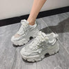 Modern Thick Platform Sneakers White Woman Vulcanize Shoes Luxury Tennis Sneakers Trainers Lace Up Fashion Comfortable Walking Footwear New Lightweight Sneakers by Stevvex