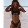 Modern White Bikini Hollow Out Swimsuit Female High Cut Swimwear Solid Fashion Bathing Suit Beach Wear Women's Front Cutout Bikini Sets Two Piece Summer Party Bathing Suits by Stevvex