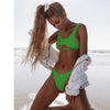 Modern White Bikini Hollow Out Swimsuit Female High Cut Swimwear Solid Fashion Bathing Suit Beach Wear Women's Front Cutout Bikini Sets Two Piece Summer Party Bathing Suits by Stevvex