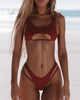 Modern White Bikini Hollow Out Swimsuit Female High Cut Swimwear Solid Fashion Bathing Suit Beach Wear Women's Front Cutout Bikini Sets Two Piece Summer Party Bathing Suits by Stevvex