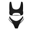 Modern White Bikini Hollow Out Swimsuit Female High Cut Swimwear Solid Fashion Bathing Suit Beach Wear Women's Front Cutout Bikini Sets Two Piece Summer Party Bathing Suits by Stevvex