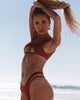 Modern White Bikini Hollow Out Swimsuit Female High Cut Swimwear Solid Fashion Bathing Suit Beach Wear Women's Front Cutout Bikini Sets Two Piece Summer Party Bathing Suits by Stevvex