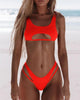 Modern White Bikini Hollow Out Swimsuit Female High Cut Swimwear Solid Fashion Bathing Suit Beach Wear Women's Front Cutout Bikini Sets Two Piece Summer Party Bathing Suits by Stevvex