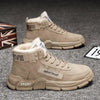 Modern Winter Mens Boots Snow Lightweight Non-Slip Lace-Up Outdoor Warm Sneakers High-Top Cotton Casual Shoes Outdoor Water Resistant Camping Walking Autumn Sneakers