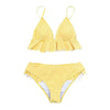 Modern Yellow Mid-waist Women Bikinis Set Swimwear Women's Bathing Suits Ruffles Bikini Sets Low Rise Two Piece Swimsuit Women Swimsuits Bathing Suit Women Yellow Ruffled Beachwear Bikini by Stevvex
