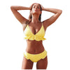 Modern Yellow Mid-waist Women Bikinis Set Swimwear Women's Bathing Suits Ruffles Bikini Sets Low Rise Two Piece Swimsuit Women Swimsuits Bathing Suit Women Yellow Ruffled Beachwear Bikini by Stevvex