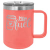 Mom Fuel 15 oz Polar Camel Coffee Mug with Sliding Lid by Anchored Grace Boutique