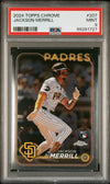 Graded 2024 Topps Chrome Jackson Merrill #207 Rookie RC Baseball Card PSA 9 Mint