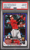 Graded 2023 Topps Update Adley Rutschman #US180 Purple Foil #/799 Rookie RC Baseball Card PSA 10 Gem Mint