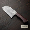 11-Inch Raindrop Damascus Chinese Vegetable Cleaver — Rosewood Handle & Lanyard Hole by JW SteelCrafts