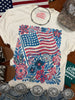 American Freedom Flowers Graphic Tee by Wild Junkie
