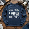 Knitting & 3 People Long Sleeve T-shirt by YarnMerch