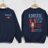 Maine Lobster Seafood Club Crewneck Sweatshirt – Coastal New England Lobster Graphic Pullover by Hey Jude Graphic Tees