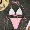 Neon Pink Bikini Women Swimwear Halter Swimsuit Female Two-Pieces Bikini Set Swimwear Halter String Triangle Bikini Sets Bather Bathing Suit Swim by Stevvex