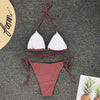 Neon Pink Bikini Women Swimwear Halter Swimsuit Female Two-Pieces Bikini Set Swimwear Halter String Triangle Bikini Sets Bather Bathing Suit Swim by Stevvex